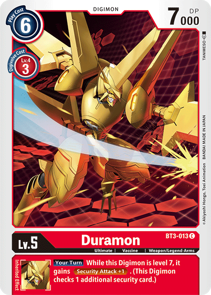 (BT3-013) Digimon TCG Release Special Booster v1.5 Single: Duramon (BT3-013)  Common