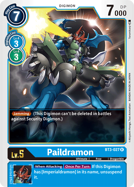 (BT3-027) Digimon TCG Release Special Booster v1.5 Single: Paildramon (BT3-027)  Rare