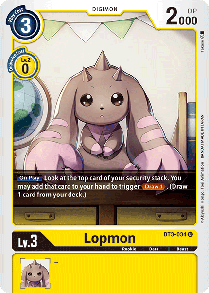 (BT3-034) Digimon TCG Release Special Booster v1.5 Single: Lopmon (BT3-034)  Uncommon