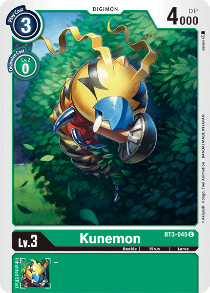 (BT3-045) Digimon TCG Release Special Booster v1.5 Single: Kunemon (BT3-045)  Common