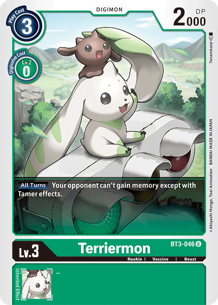 (BT3-046) Digimon TCG Release Special Booster v1.5 Single: Terriermon (BT3-046)  Uncommon