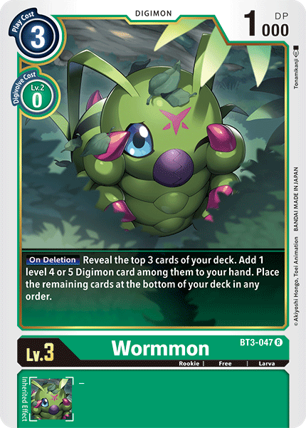 (BT3-047) Digimon TCG Release Special Booster v1.5 Single: Wormmon (BT3-047)  Rare