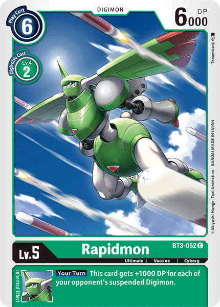 (BT3-052) Digimon TCG Release Special Booster v1.5 Single: Rapidmon (BT3-052)  Common