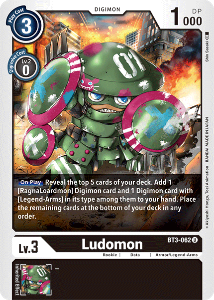 (BT3-062) Digimon TCG Release Special Booster v1.5 Single: Ludomon (BT3-062)  Uncommon