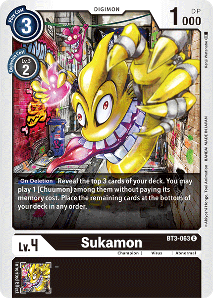 (BT3-063) Digimon TCG Release Special Booster v1.5 Single: Sukamon (BT3-063)  Common