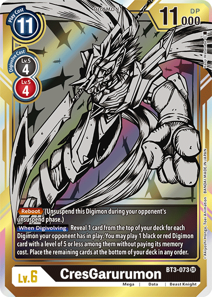 (BT3-073) Digimon TCG Release Special Booster v1.5 Single: CresGarurumon (BT3-073) (V.2)  Alternative Art