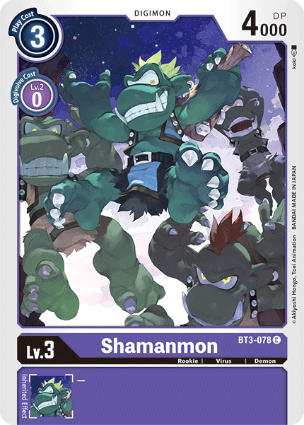 (BT3-078) Digimon TCG Release Special Booster v1.5 Single: Shamanmon (BT3-078)  Common