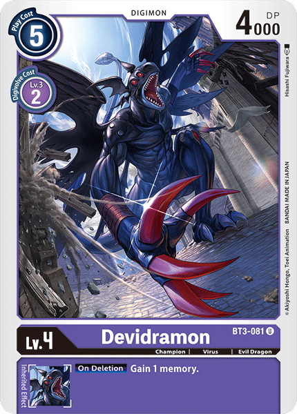 (BT3-081) Digimon TCG Release Special Booster v1.0 Single: Devidramon (BT3-081)  Uncommon