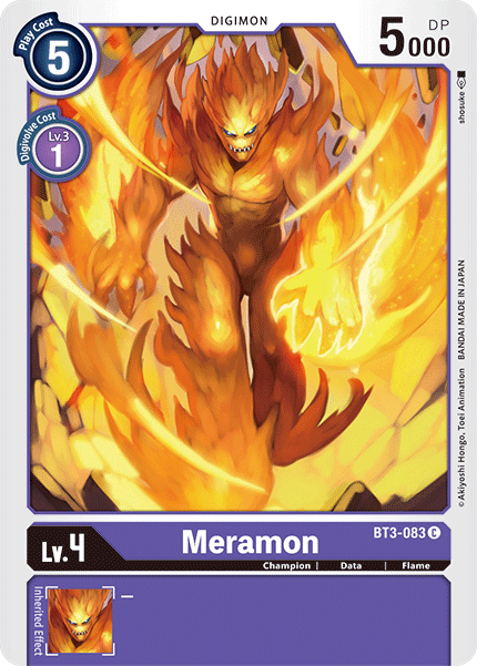 (BT3-083) Digimon TCG Release Special Booster v1.5 Single: Meramon (BT3-083)  Common