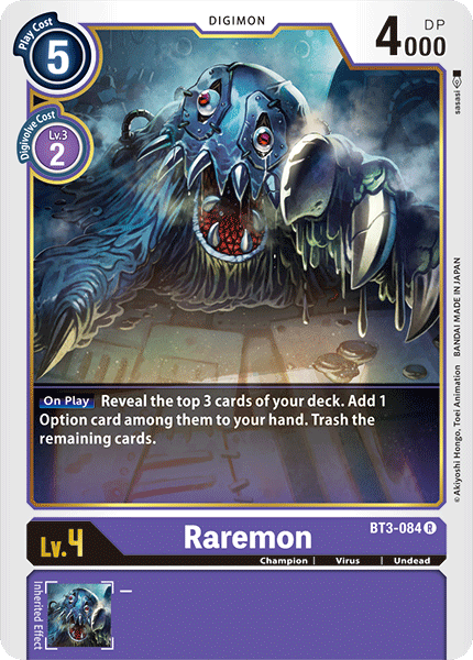 (BT3-084) Digimon TCG Release Special Booster v1.0 Single: Raremon (BT3-084)  Rare