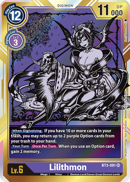 (BT3-091) Digimon TCG Release Special Booster v1.0 Single: Lilithmon (BT3-091) (V.2)  Alternative Art