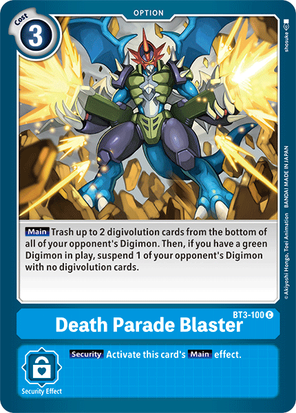 (BT3-100) Digimon TCG Release Special Booster v1.5 Single: Death Parade Blaster (BT3-100)  Common