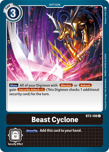 (BT3-106) Digimon TCG Release Special Booster v1.5 Single: Beast Cyclone (BT3-106)  Common