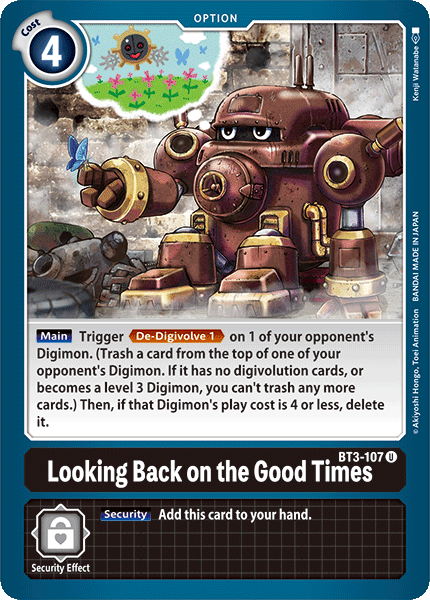 (BT3-107) Digimon TCG Release Special Booster v1.0 Single: Looking Back on the Good Times (BT3-107)  Uncommon