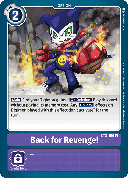 (BT3-109) Digimon TCG Release Special Booster v1.0 Single: Back for Revenge! (BT3-109)  Uncommon