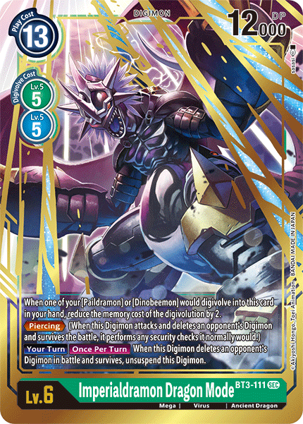 (BT3-111) Digimon TCG Release Special Booster v1.5 Single: Imperialdramon Dragon Mode (BT3-111) (V.1)  Secret Rare