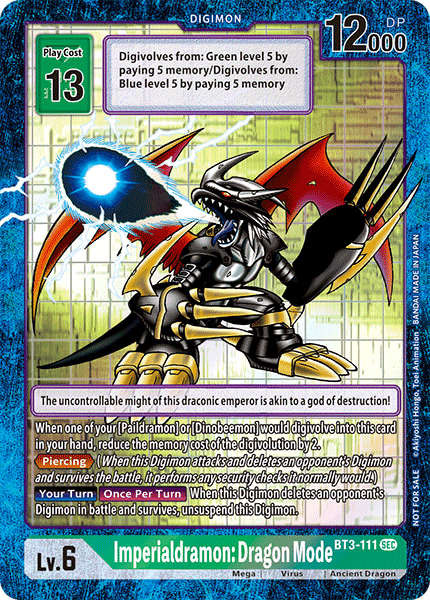 (BT3-111) Digimon TCG Draconic Roar Single: Imperialdramon Dragon Mode (BT3-111)  Secret Rare