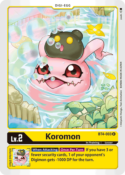 (003) Digimon TCG Great Legend Single: Koromon (BT4-003)  Uncommon