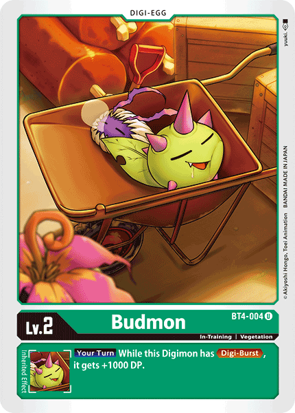 (004) Digimon TCG Great Legend Single: Budmon (BT4-004)  Uncommon
