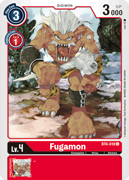 (010) Digimon TCG Great Legend Single: Fugamon (BT4-010)  Common