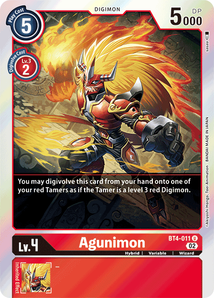 (BT4-011) Digimon TCG Resurgence Booster Single: Agunimon (BT4-011)  Uncommon