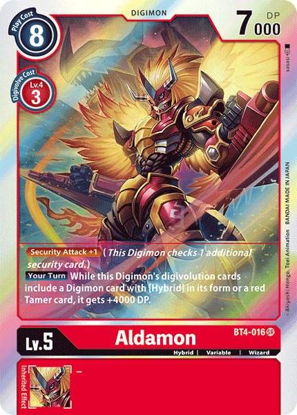 (016) Digimon TCG Great Legend Single: Aldamon (BT4-016)  Super Rare