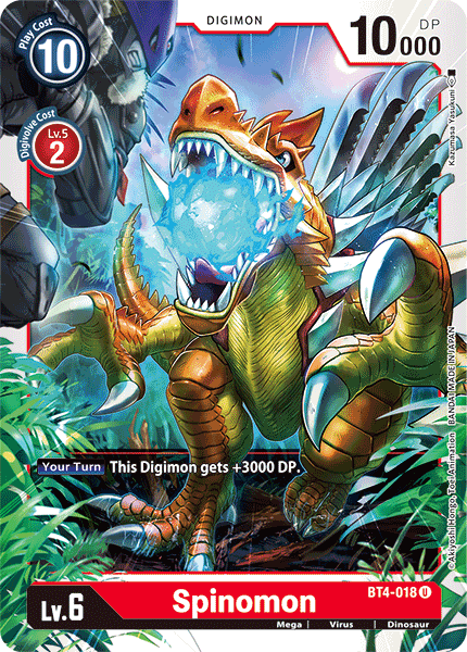 (018) Digimon TCG Great Legend Single: Spinomon (BT4-018)  Uncommon
