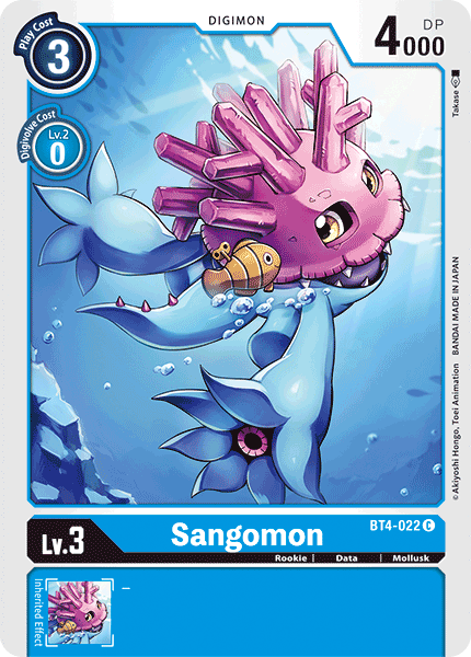 (022) Digimon TCG Great Legend Single: Sangomon (BT4-022)  Common