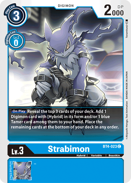 (023) Digimon TCG Great Legend Single: Strabimon (BT4-023)  Common