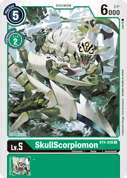 (056) Digimon TCG Great Legend Single: SkullScorpiomon (BT4-056)  Common
