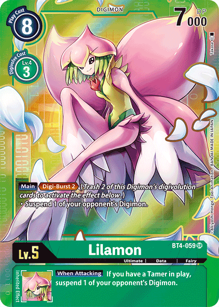 (059) Digimon TCG Great Legend Single: Lilamon (BT4-059) (V.2)  Alternative Art