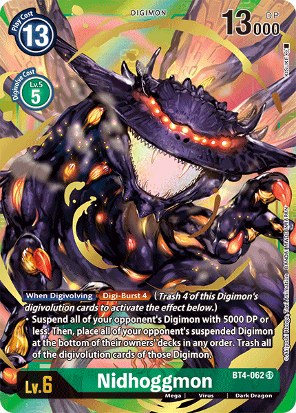 (062) Digimon TCG Great Legend Single: Nidhoggmon (BT4-062) (V.2)  Alternative Art