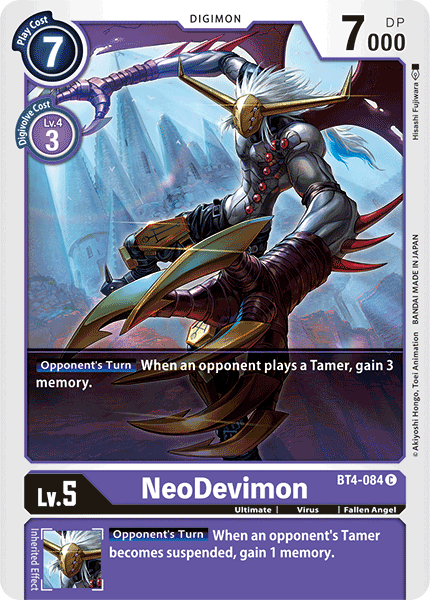(084) Digimon TCG Great Legend Single: NeoDevimon (BT4-084)  Common