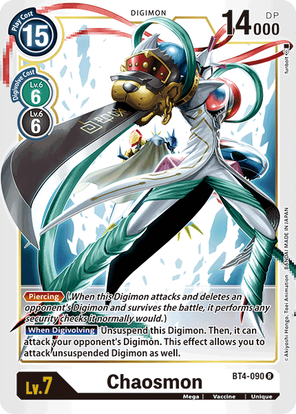 (090) Digimon TCG Great Legend Single: Chaosmon (BT4-090) (V.1)  Rare