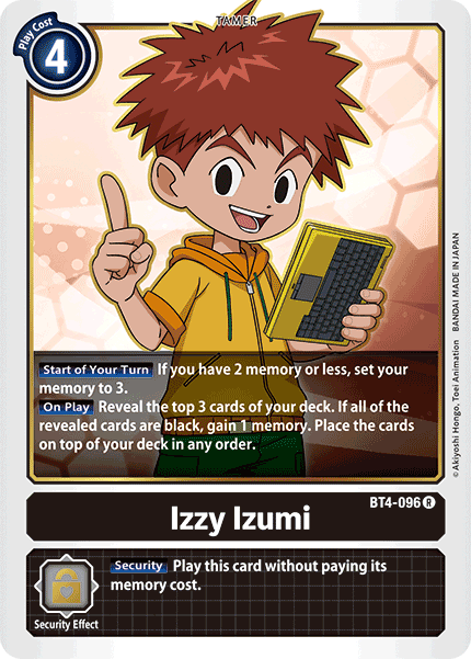 (096) Digimon TCG Great Legend Single: Izzy Izumi (BT4-096)  Rare