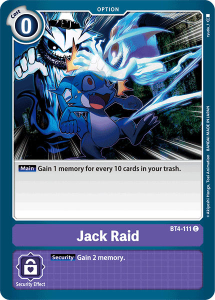 (111) Digimon TCG Great Legend Single: Jack Raid (BT4-111)  Common