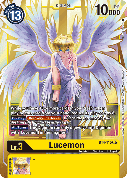 (115) Digimon TCG Great Legend Single: Lucemon (BT4-115) (V.1)  Secret Rare