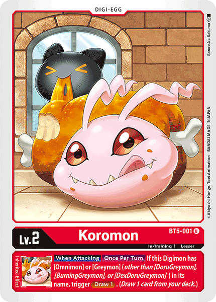 (001) Digimon TCG Battle Of Omni Single: Koromon (BT5-001)  Uncommon