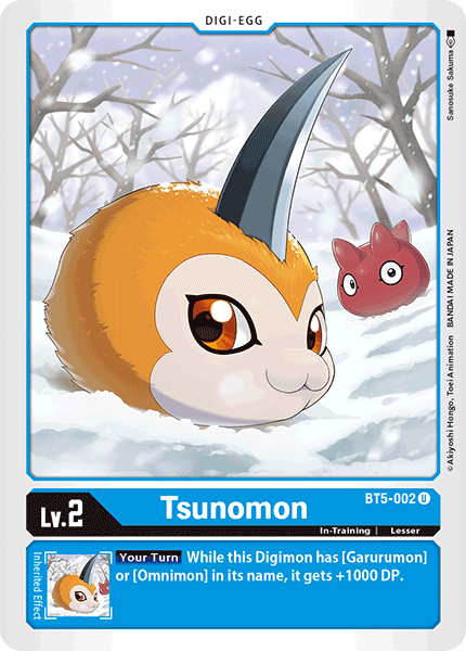 (002) Digimon TCG Battle Of Omni Single: Tsunomon (BT5-002)  Uncommon