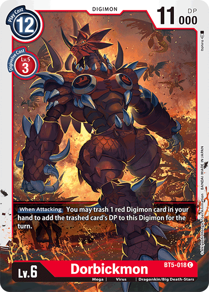 (018) Digimon TCG Battle Of Omni Single: Dorbickmon (BT5-018)  Common