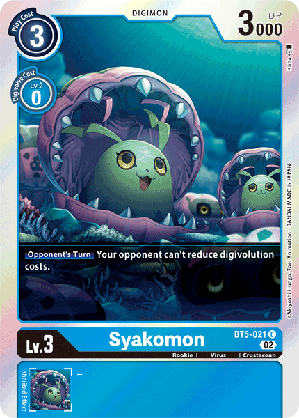 (BT5-021) Digimon TCG Resurgence Booster Single: Syakomon (BT5-021)  Common