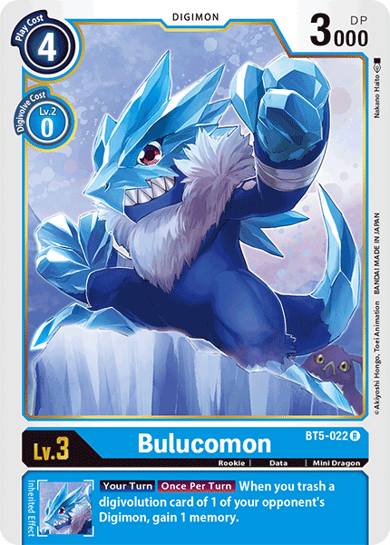 (022) Digimon TCG Battle Of Omni Single: Bulucomon (BT5-022)  Rare