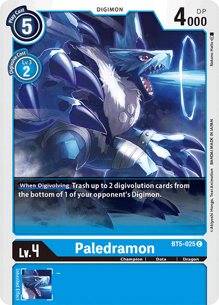 (025) Digimon TCG Battle Of Omni Single: Paledramon (BT5-025)  Common