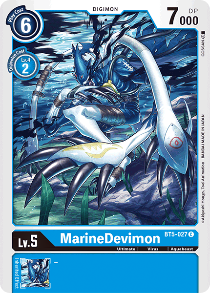 (027) Digimon TCG Battle Of Omni Single: MarineDevimon (BT5-027)  Common