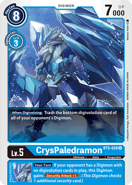 (028) Digimon TCG Battle Of Omni Single: CrysPaledramon (BT5-028)  Uncommon