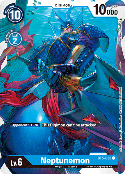 (030) Digimon TCG Battle Of Omni Single: Neptunemon (BT5-030)  Uncommon