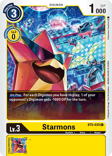(035) Digimon TCG Battle Of Omni Single: Starmons (BT5-035)  Common