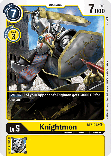 (042) Digimon TCG Battle Of Omni Single: Knightmon (BT5-042)  Common