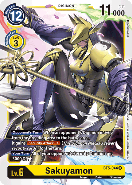 (044) Digimon TCG Battle Of Omni Single: Sakuyamon (BT5-044)  Rare
