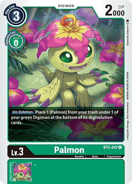 (047) Digimon TCG Battle Of Omni Single: Palmon (BT5-047)  Common